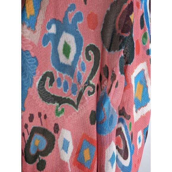 Emily Lovelock Julia Mini Dress in Pink Heart Multi Long Puff Sleeve S US 4-6 - Picture 11 of 12